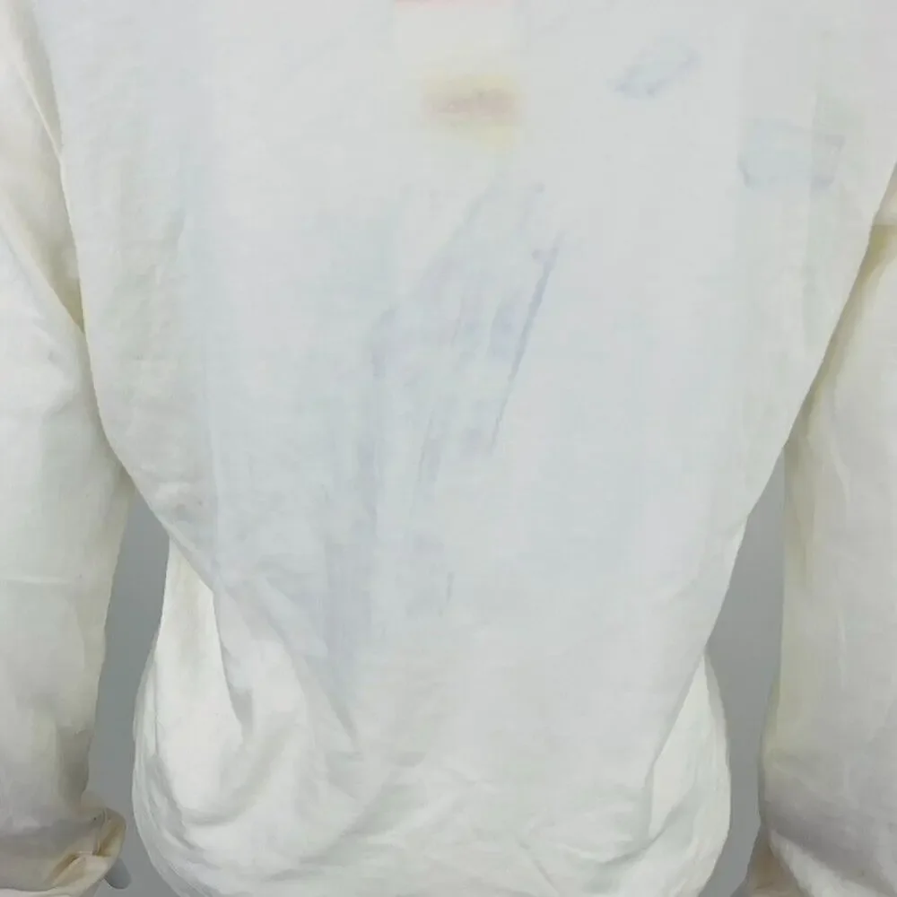 New Love Tribe Juniors Small T-Shirt I Rise Above Long Sleeve Ivory‎ Floral NWT - Picture 8 of 8